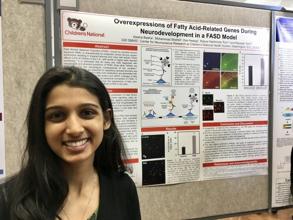 2nd Place: Aiesha Basha (SHM 2015) "Overexpressions of Fatty Acid-Related Genes During Neurodevelopment in a FASD Model"