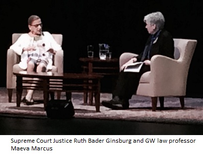 Surpreme Court Justice Ruth Bader Ginsburg and GW law professor Maeva Marcus
