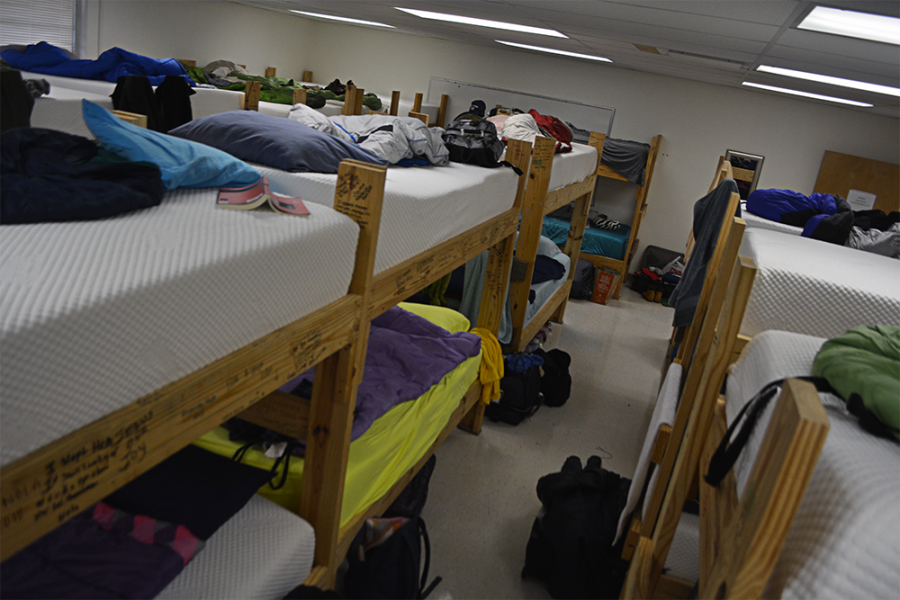 room full of bunk beds