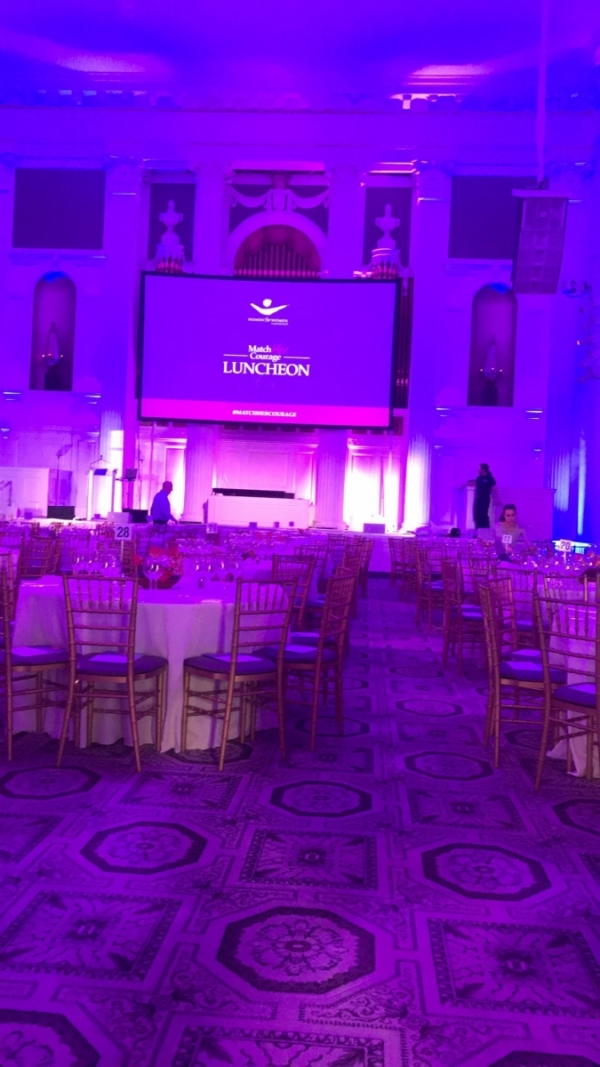 Luncheon event space empty tables and chairs
