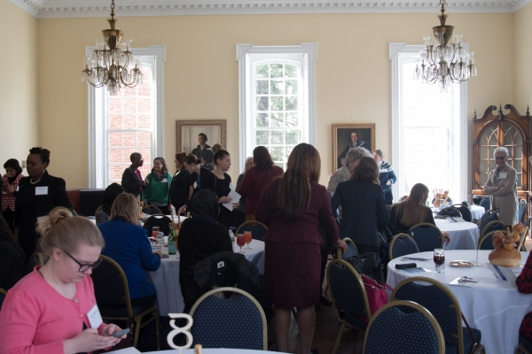 People mingling at an event